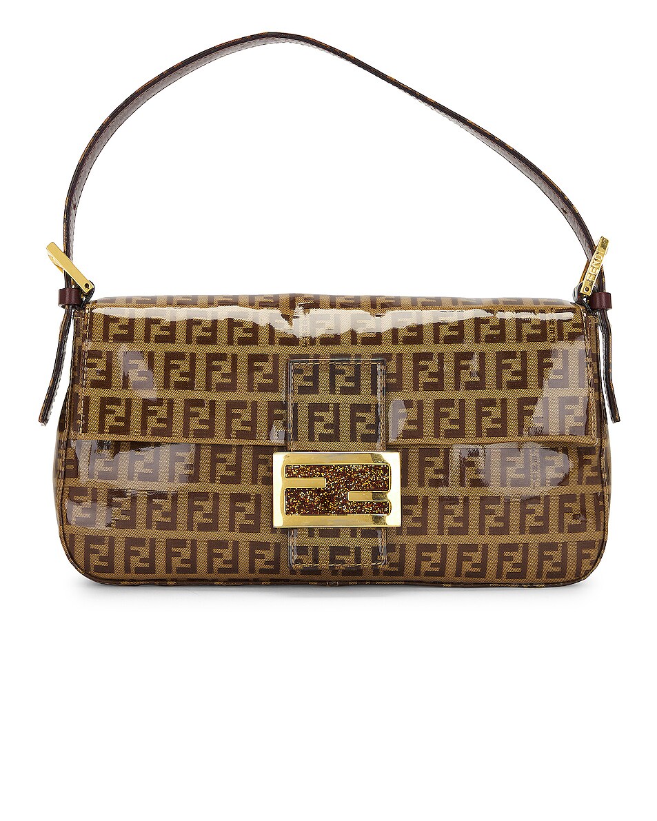 Fwrd Renew Fendi Zucca Mamma Baguette Bag In Brown Fwrd