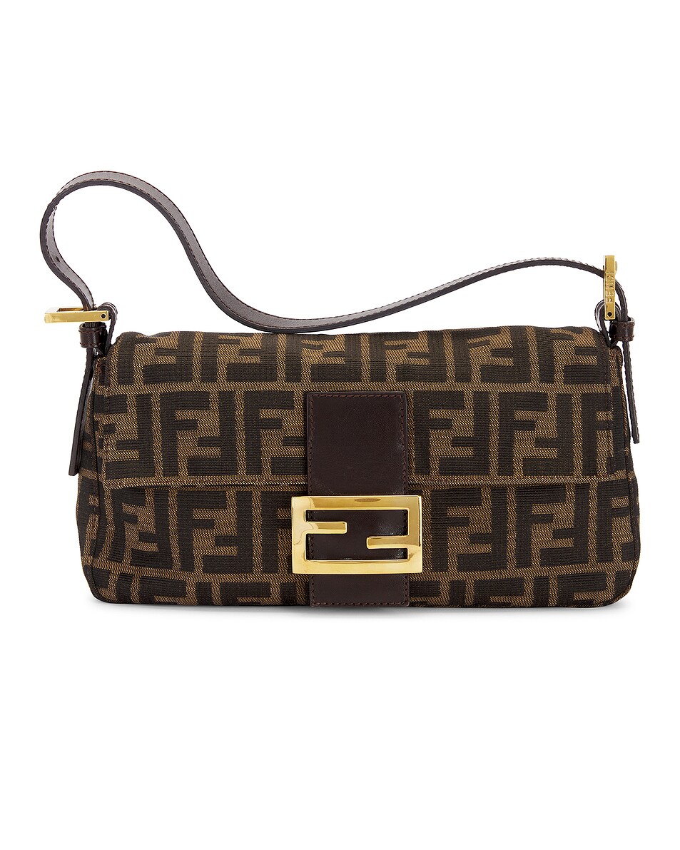 Fwrd Renew Fendi Zucca Mama Baguette Shoulder Bag In Brown Fwrd