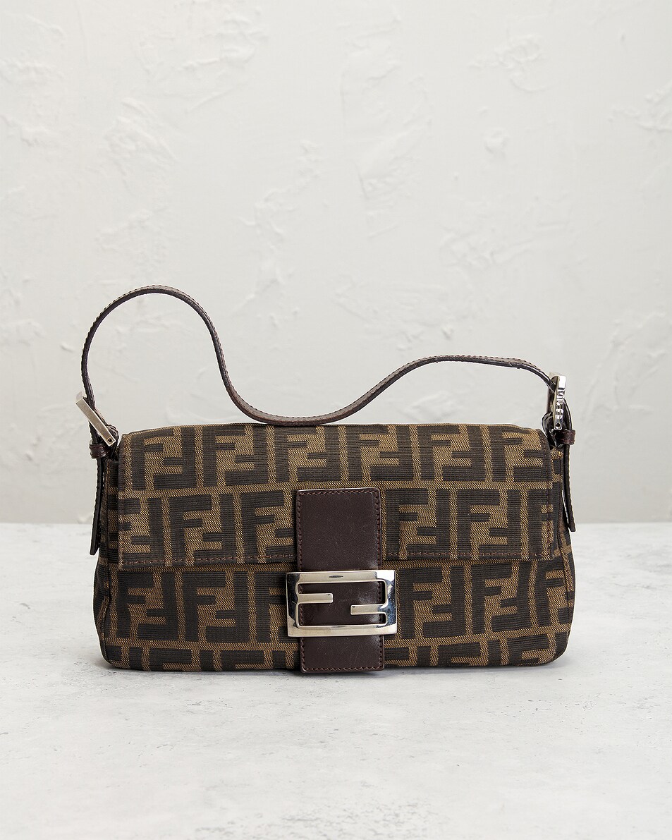 Fwrd Renew Fendi Zucca Baguette Shoulder Bag In Brown Fwrd