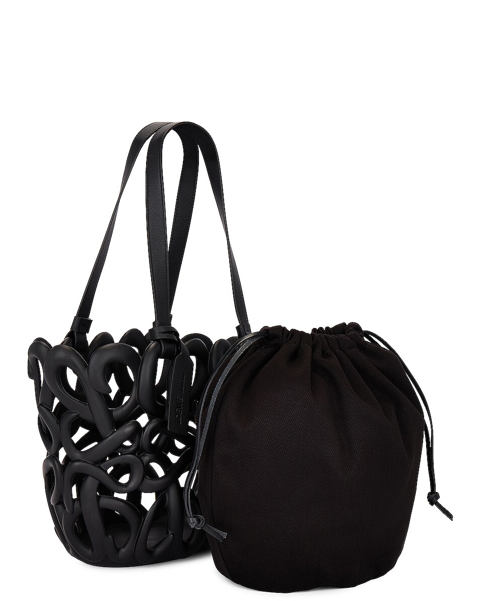 Loewe Anagram Inflated Basket Bag In Black Fwrd