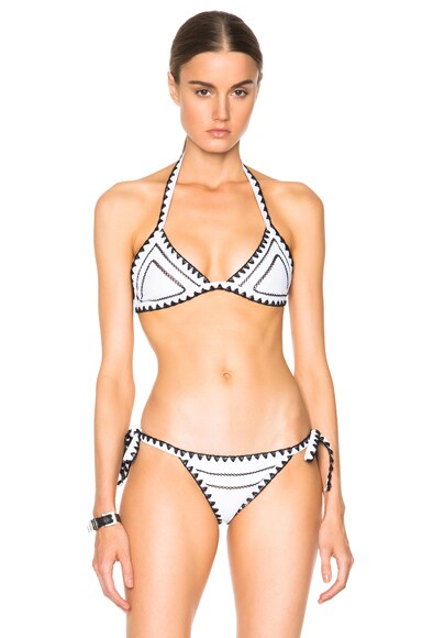 Same Swim Catch Bikini Top In White Black Fwrd