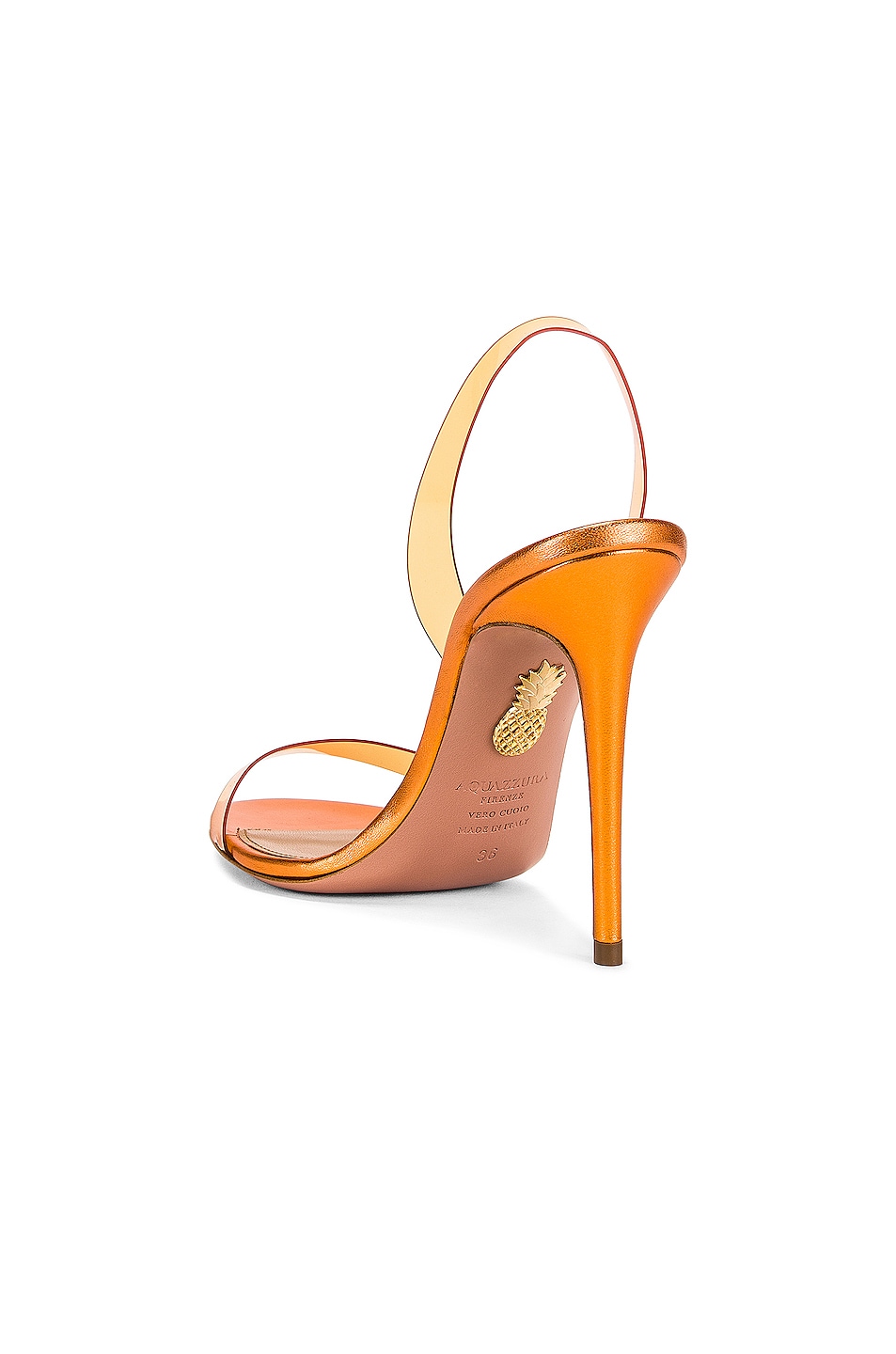 Aquazzura So Nude Plexi Sandal In Mandarin Fwrd