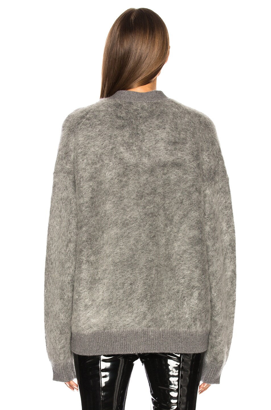 Acne Studios Rives Mohair Cardigan In Grey Melange FWRD