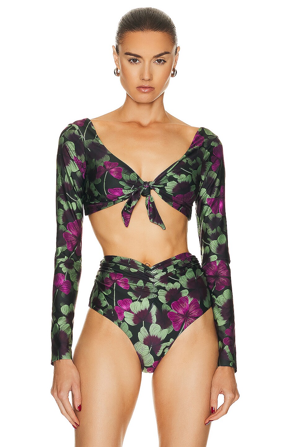 Agua By Agua Bendita Alfonsina Bikini Top In Green Purple FWRD