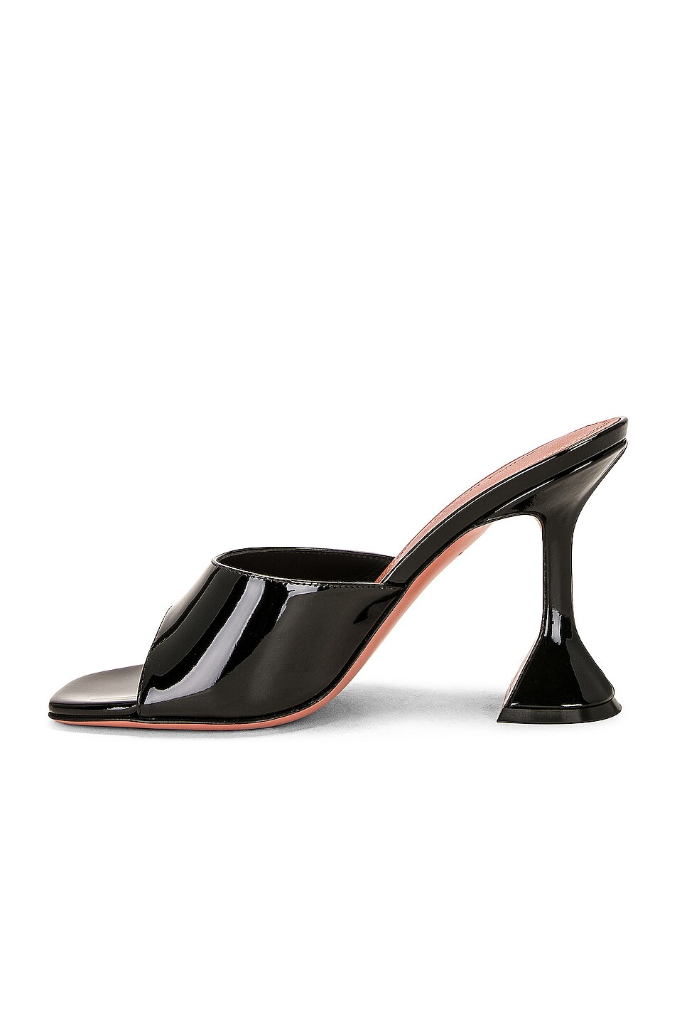 Amina Muaddi Lupita Patent Slipper Mule In Black Fwrd