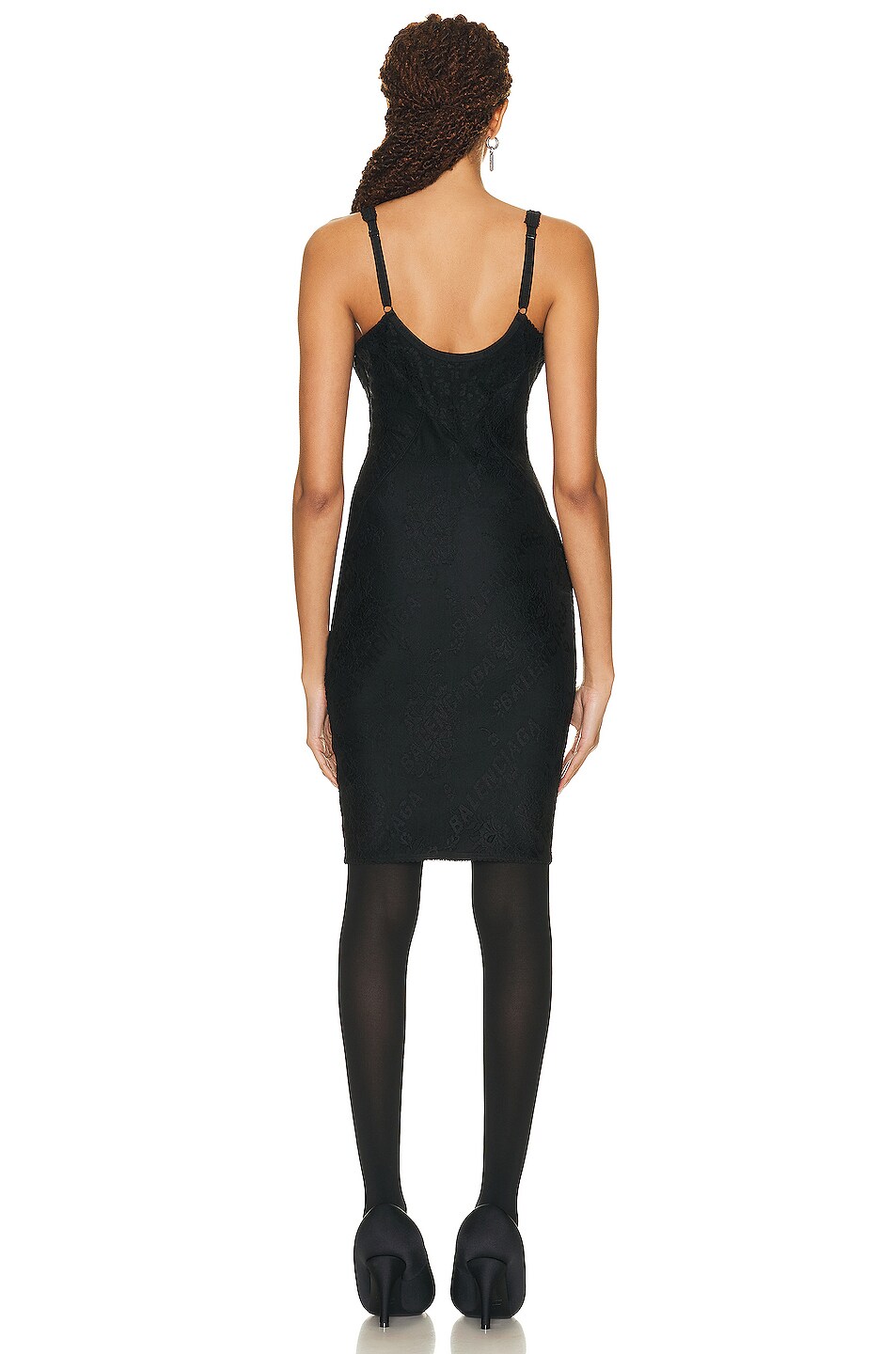 Balenciaga Lingerie Mini Dress In Black Fwrd