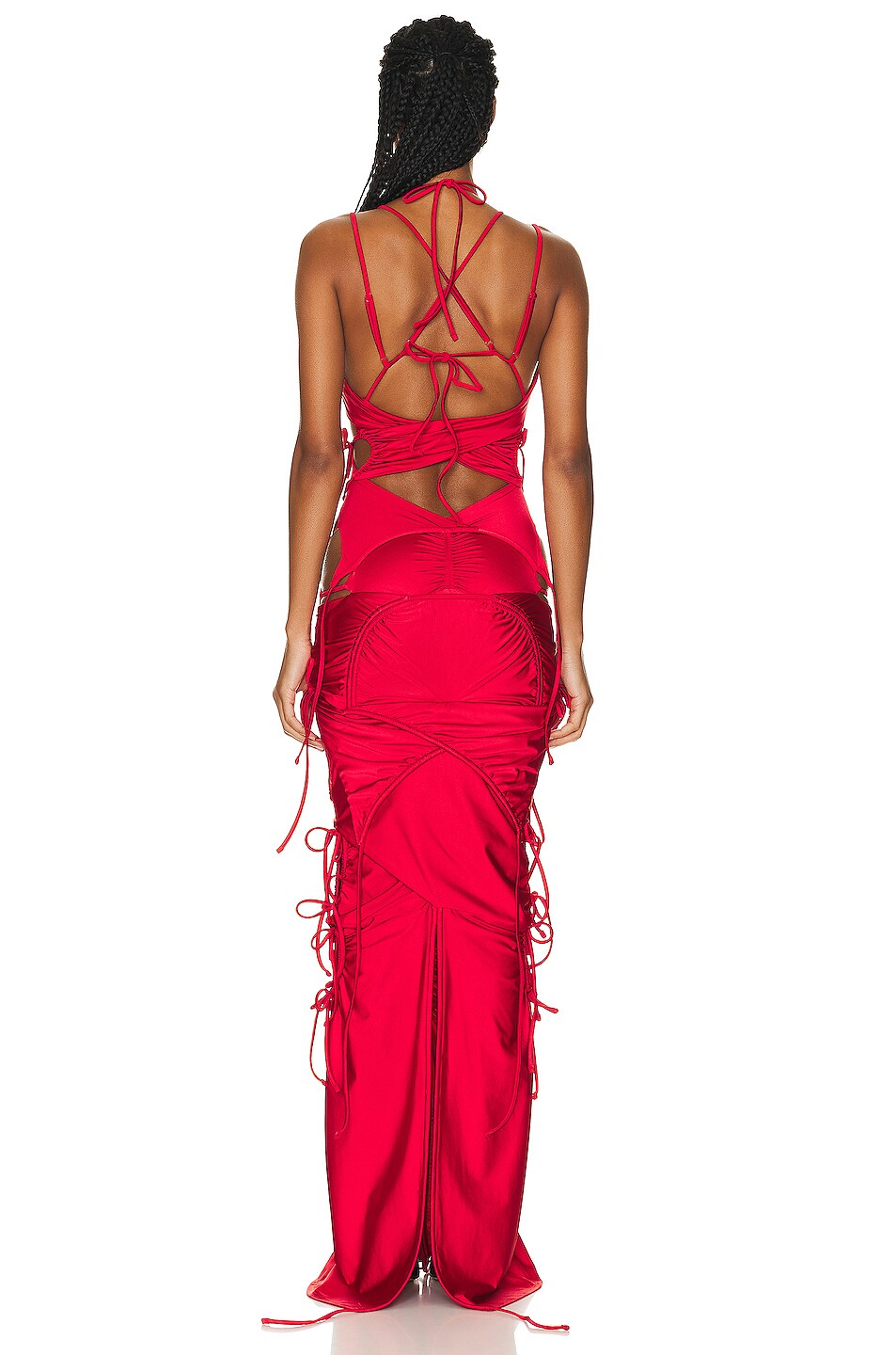 Balenciaga Patched Bikini Dress In Red Fwrd