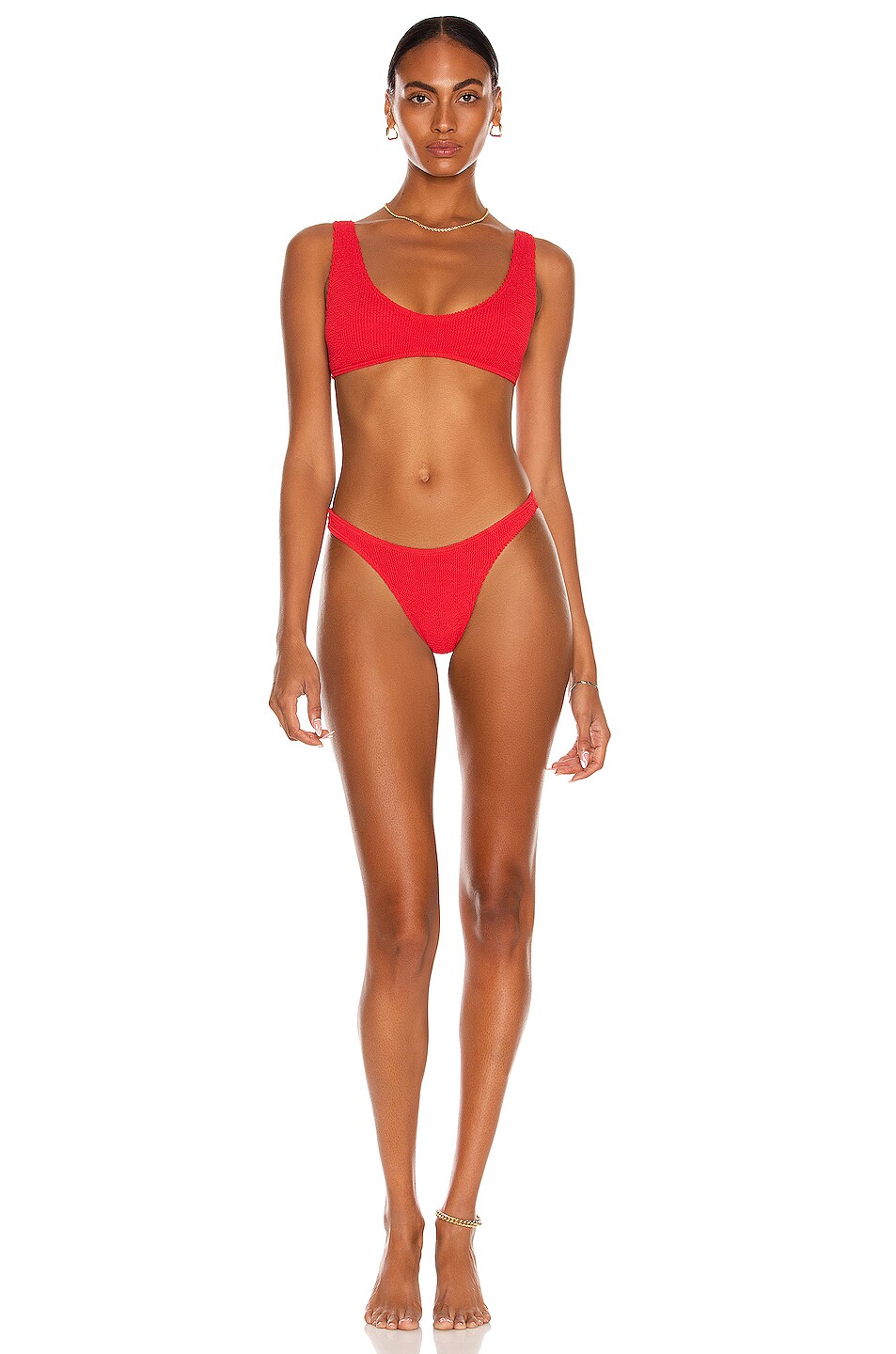 Bond Eye Scout Crop Bikini Top In Baywatch Red Fwrd