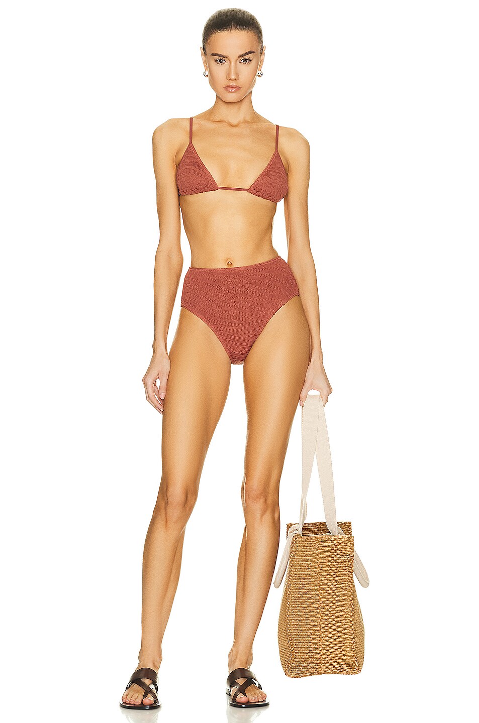 Bond Eye Luana Triangle Bikini Top In Terracotta Tiger FWRD