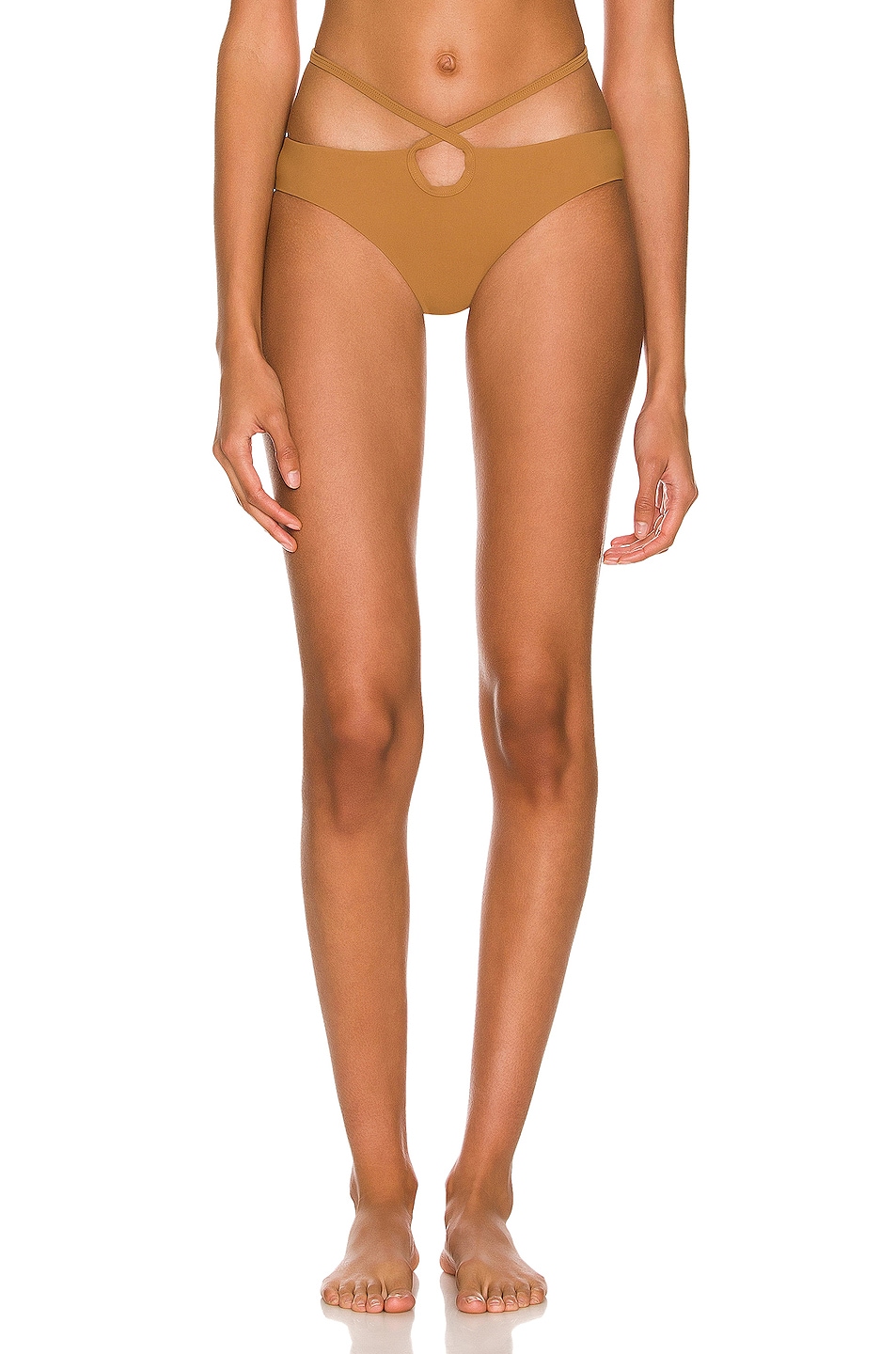 Christopher Esber Looped Tie Bikini Bottom In Suede FWRD