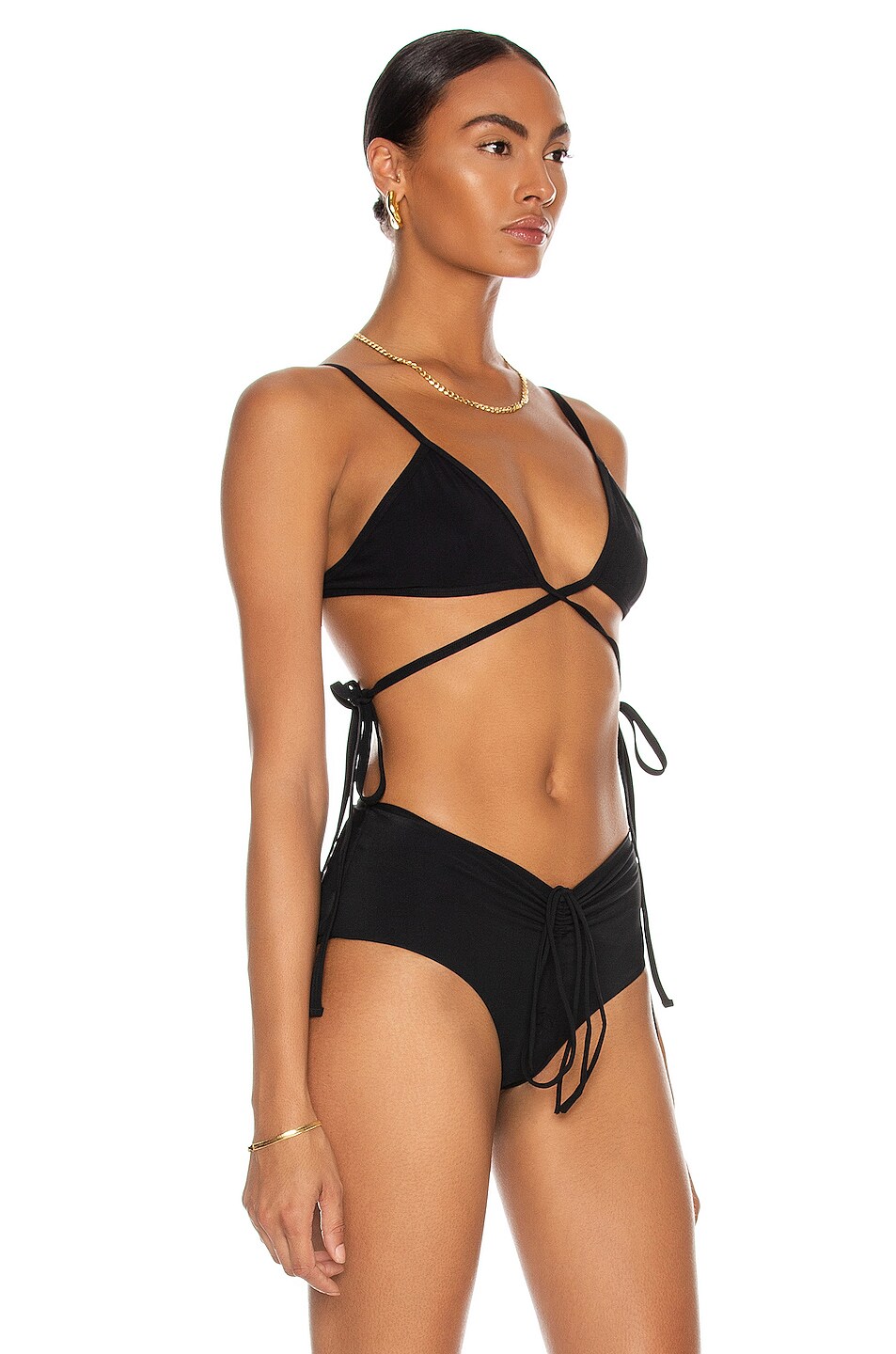 Christopher Esber Wrapped Tie Bikini Top In Black Fwrd