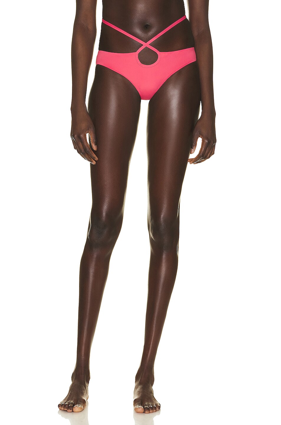 Christopher Esber Looped Tie Bikini Bottom In Hillier Pink Fwrd