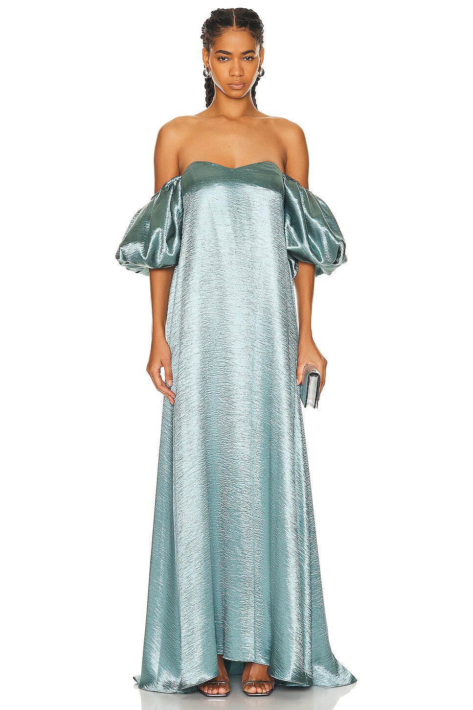 Caroline Constas Palmer Maxi Dress In Slate Blue Fwrd