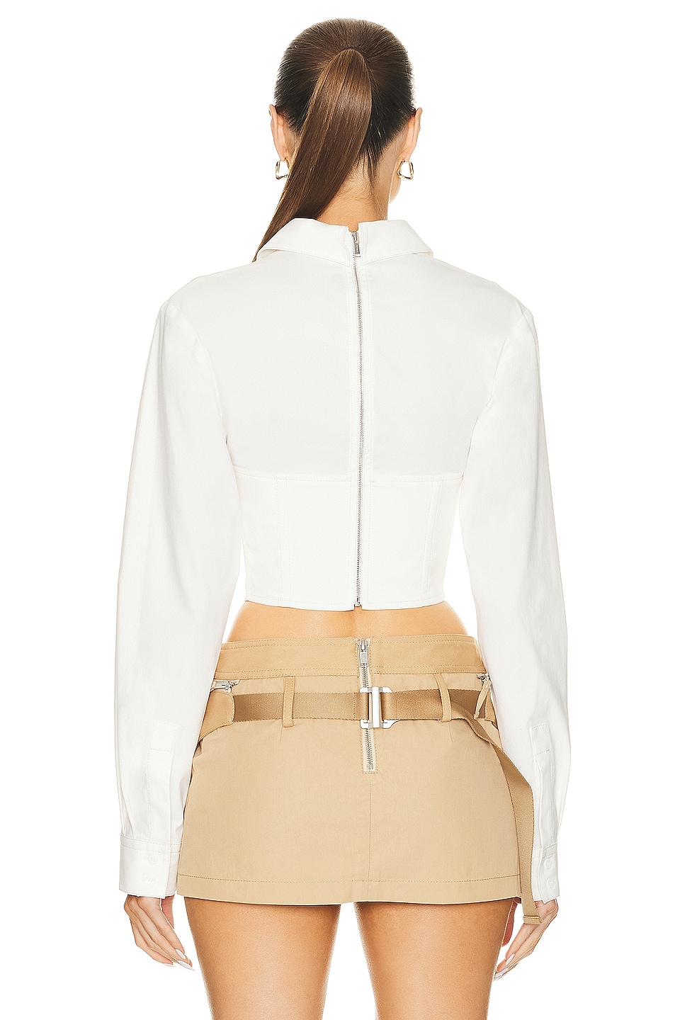 Dion Lee V Wire Corset Shirt In Ivory Fwrd