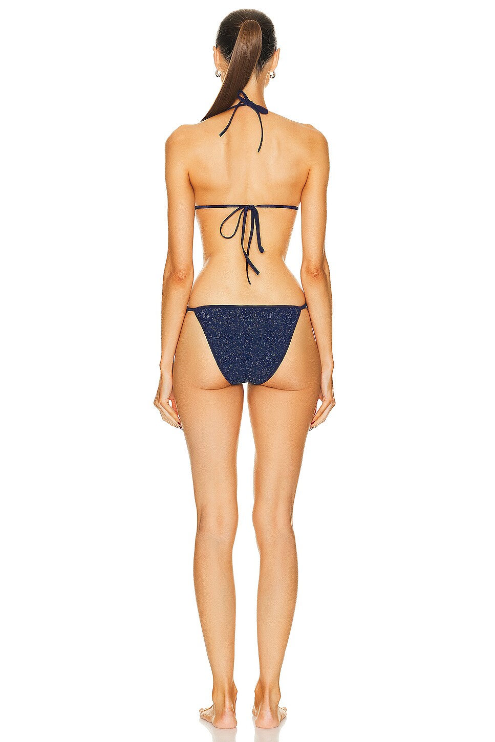 Hunza G Gina Lurex Bikini In Navy Silver Fwrd