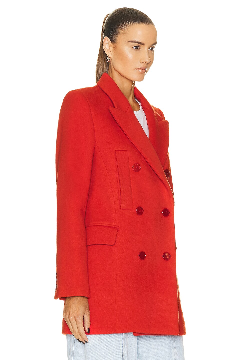 Isabel Marant Lileya Timeless Coat In Vermillion Fwrd