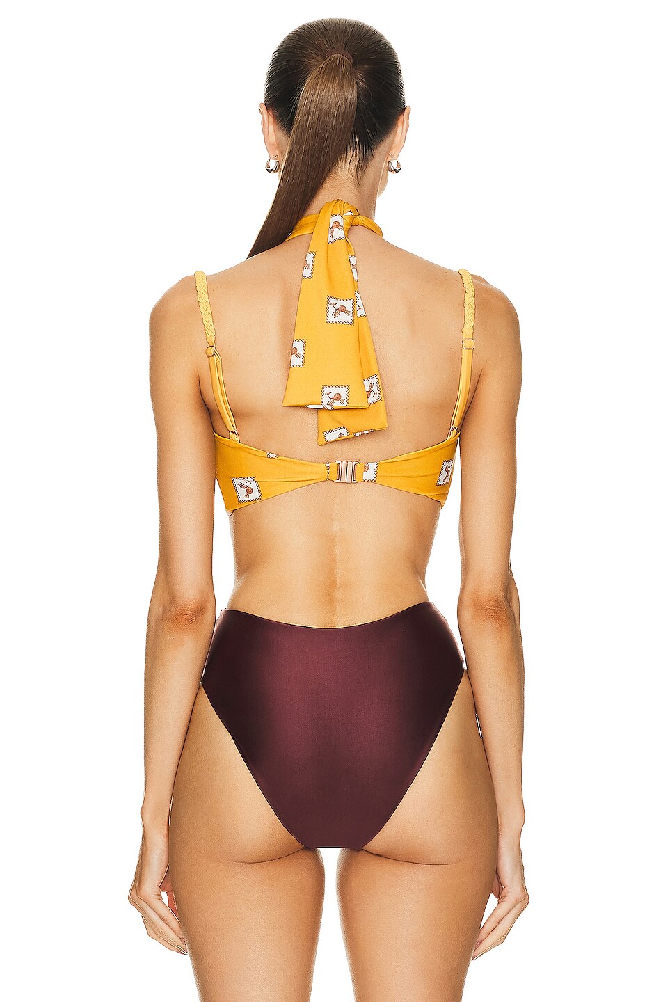 Johanna Ortiz Hiram Bikini Top In Andean Yellow Ecru Wood Fwrd