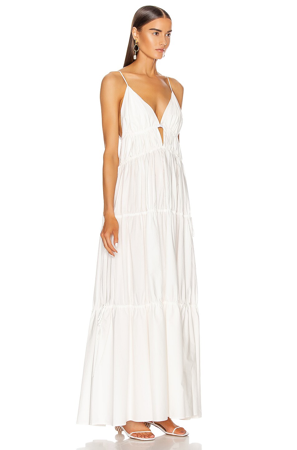 Simkhai April Parachute Maxi Dress In White Fwrd