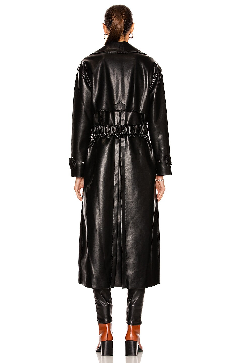 Simkhai Paulette Vegan Leather Trench Coat In Black Fwrd