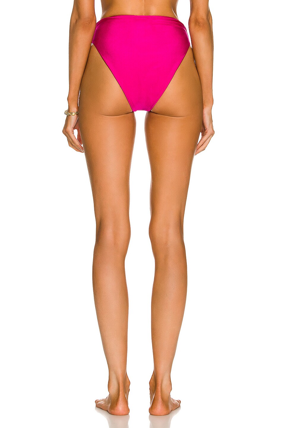 Jade Swim Incline Bikini Bottom In Fuchsia Sheen Fwrd