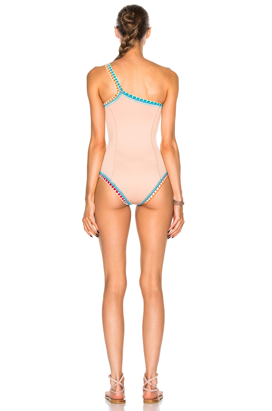 Kiini Luna One Shoulder Swimsuit In Nude Multi Fwrd