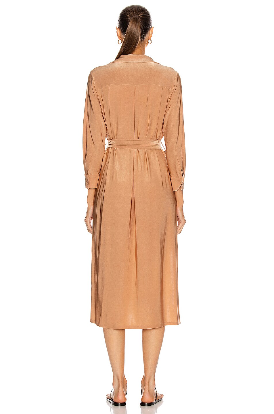 L Agence Rivi Long Shirt Dress In Nude Fwrd