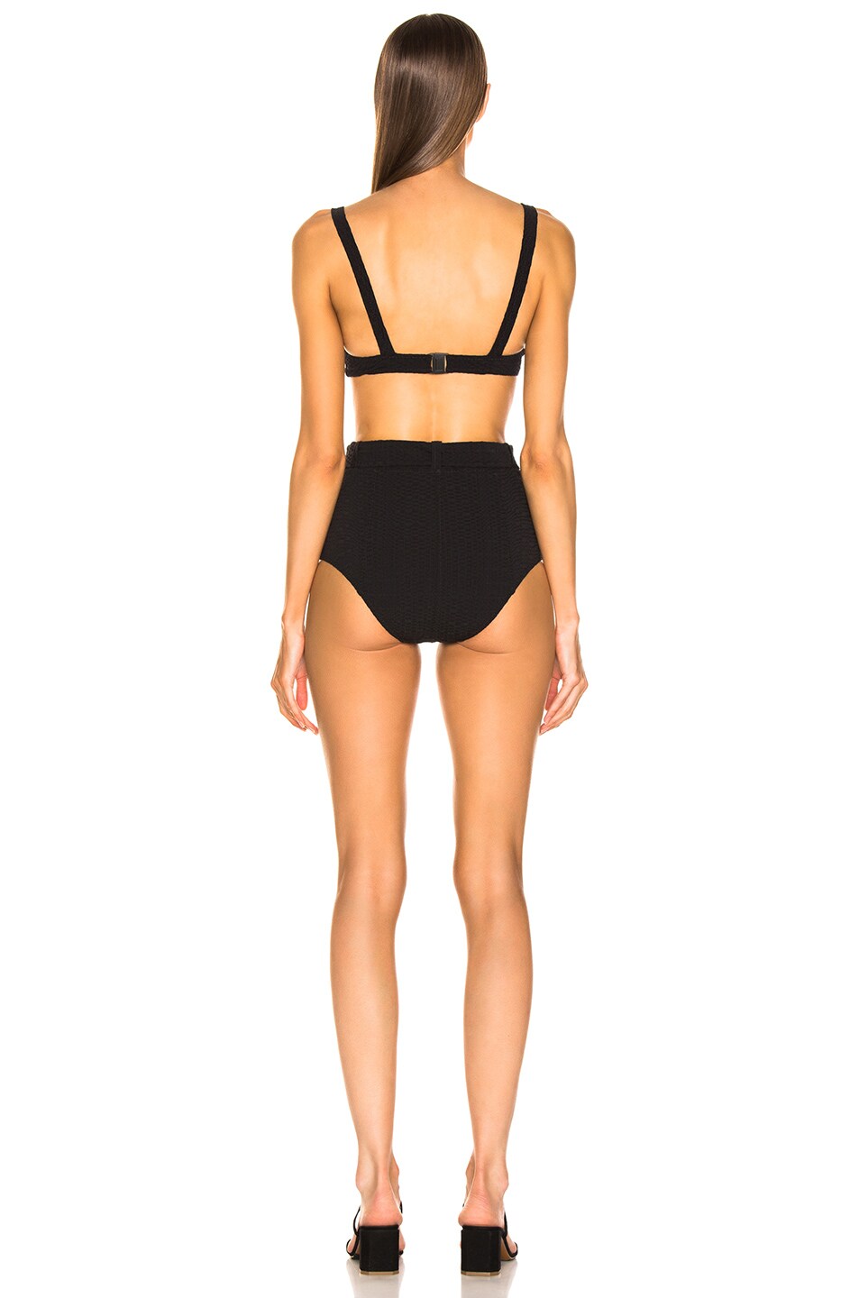 Lisa Marie Fernandez Magdalena Belted High Waist Bikini In Black Fwrd