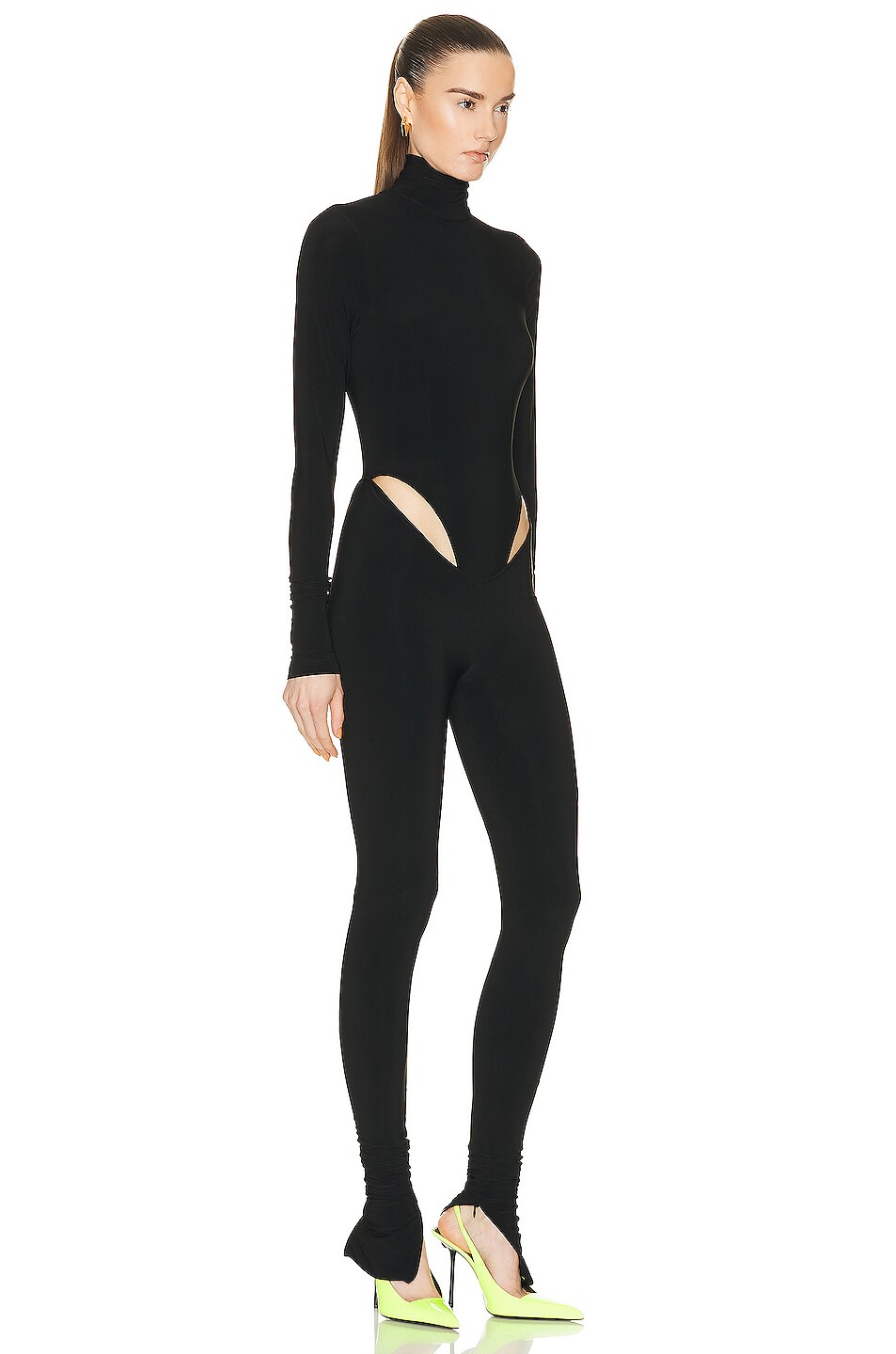 LaQuan Smith Hip Cut Out Turtleneck Jumpsuit In Black FWRD