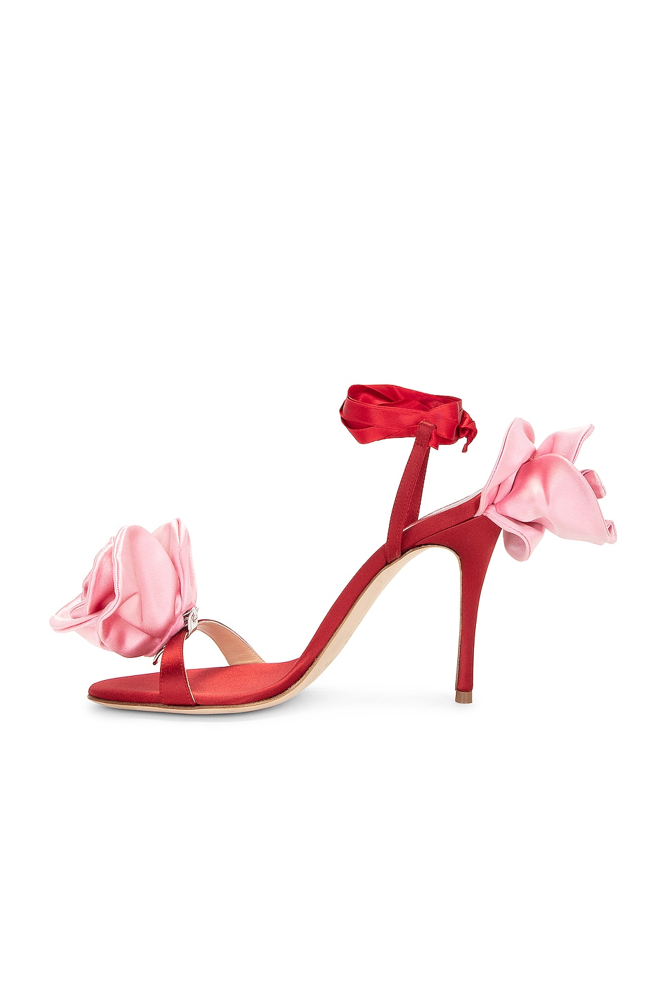 Magda Butrym Flower Sandal In Red Fwrd