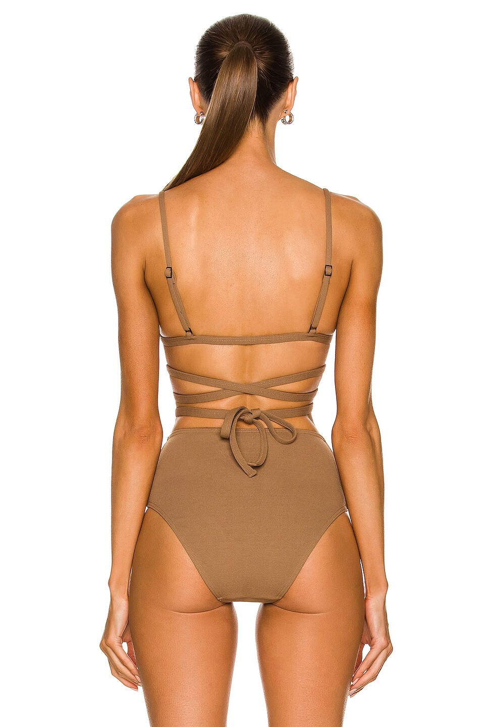 Matteau Wrap Triangle Bikini Top In Cinnamon Crinkle Fwrd