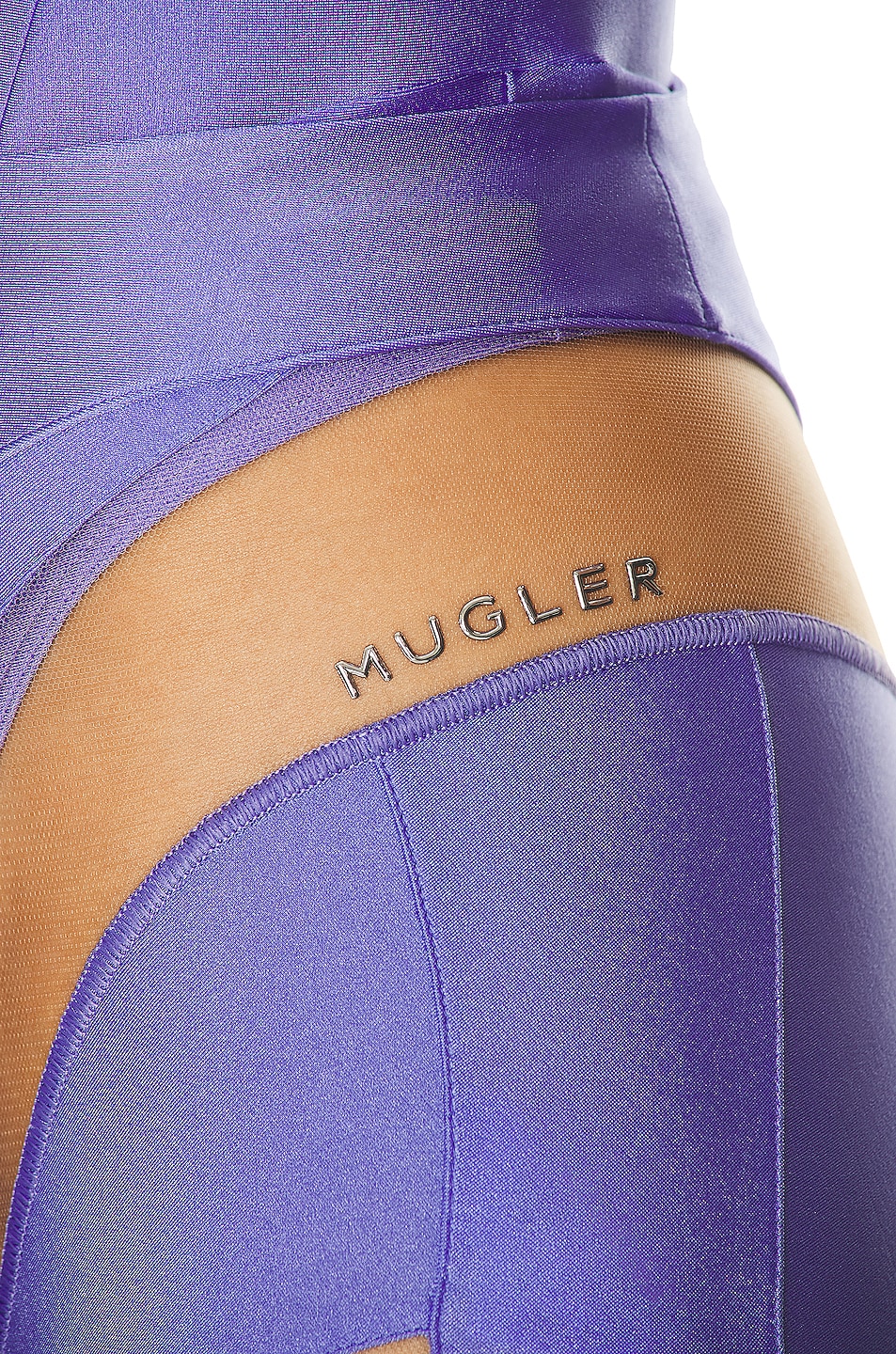 Mugler Spiral Illusion Legging In Lilac Nude Fwrd