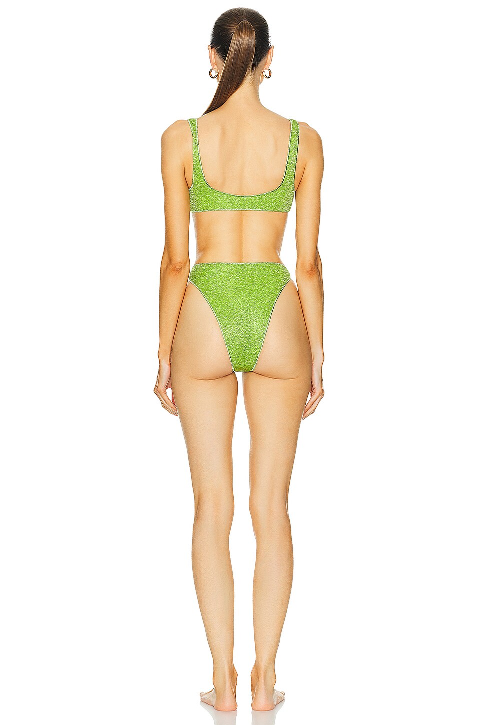 Oseree Lumi Re Sporty S Bikini Set In Lime Fwrd