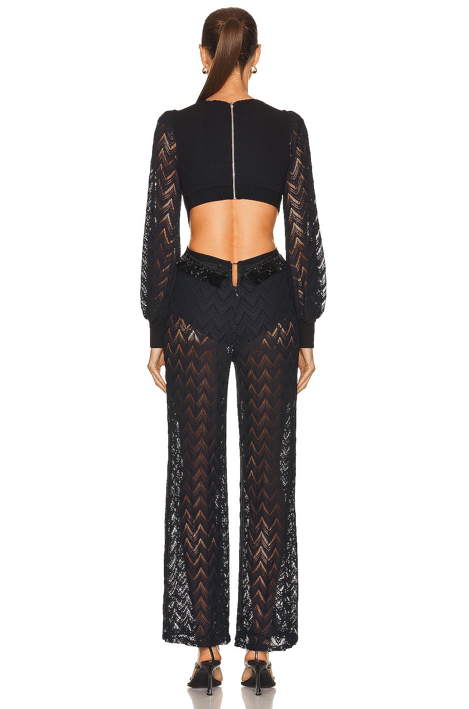 PatBO X Alessandra Ambrosio Fringe Cut Out Jumpsuit In Black FWRD