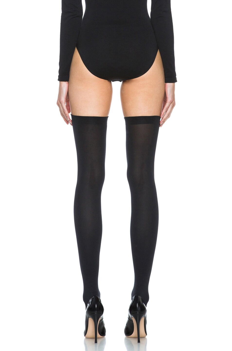 Wolford Fatal 80 Seamless Stay Up Nylon Blend Tights In Black FWRD