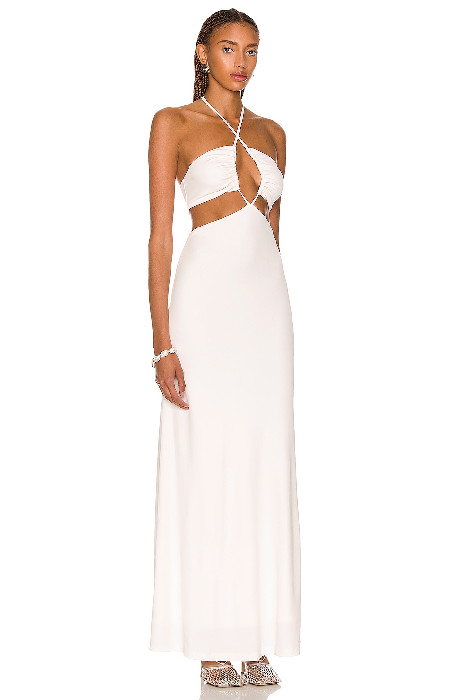 Zeynep Arcay Cutout Jersey Maxi Dress In White FWRD