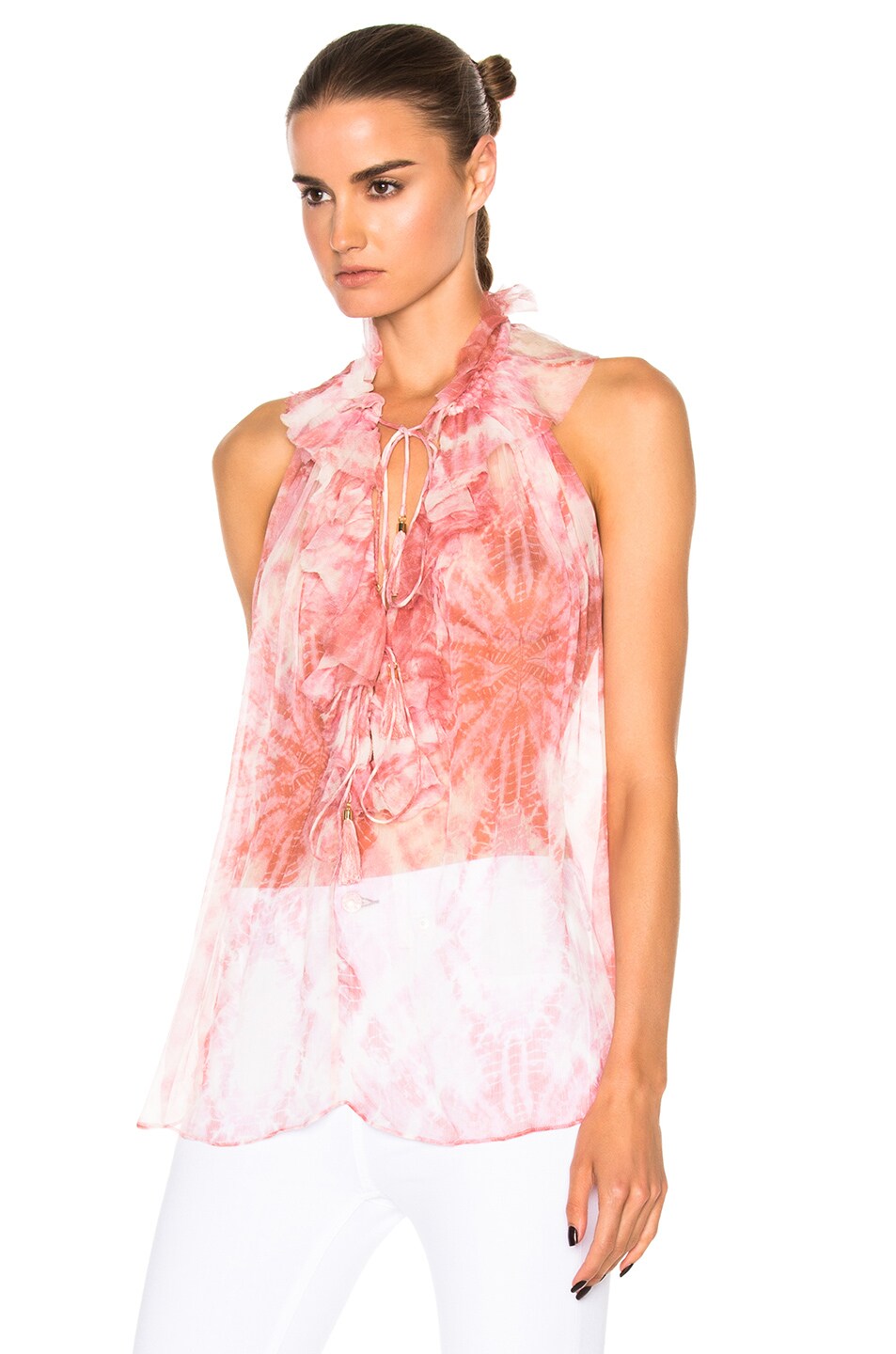 Zimmermann Winsome Ruffle Top In Tie Dye Fwrd