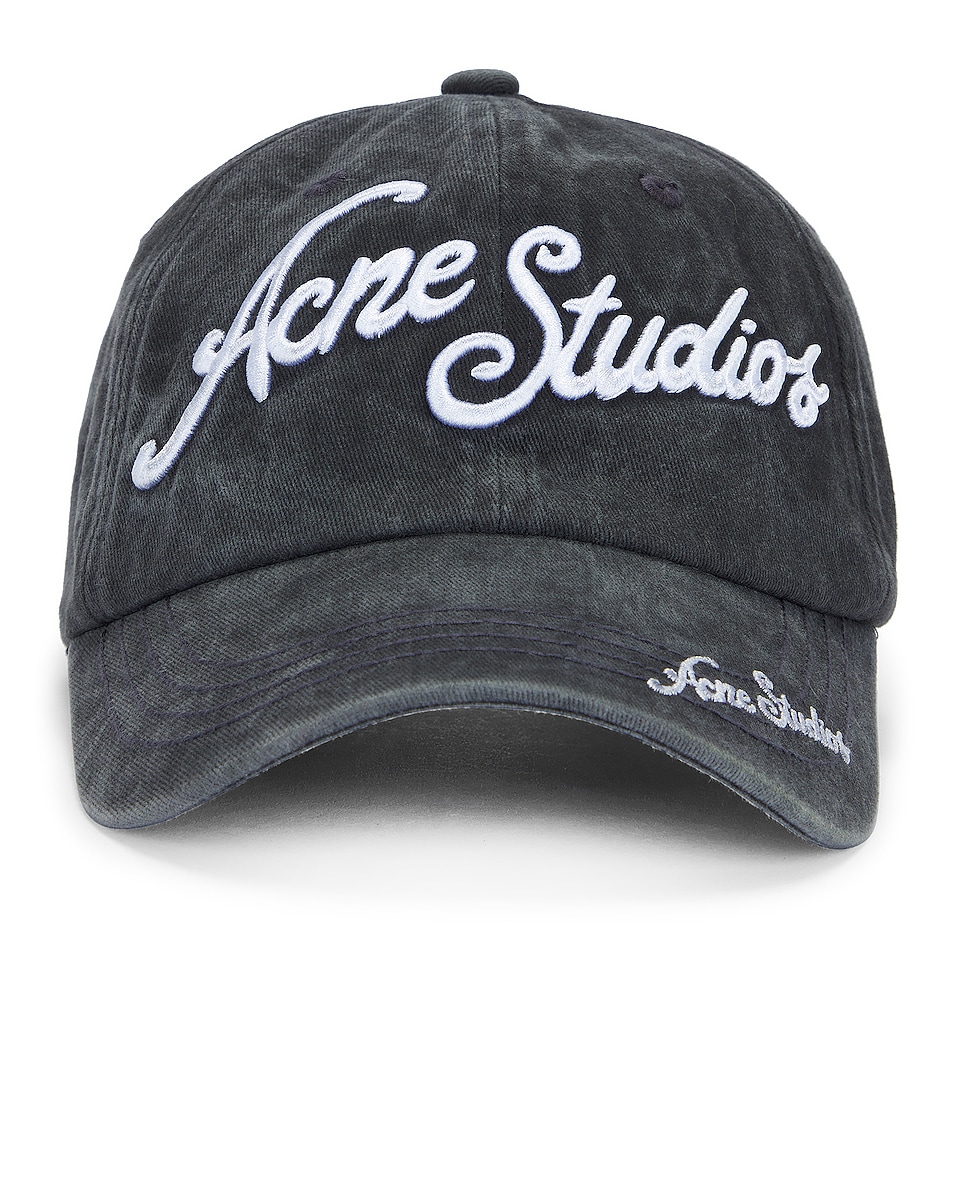 Image 1 of Acne Studios Script Cap in Faded Black
