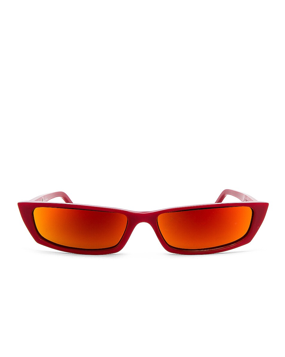 Image 1 of Acne Studios Agar Glasses in Red & Orange Mirror