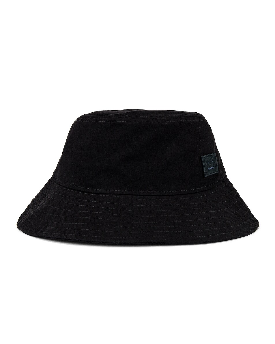 Acne Studios Buko Light Twill Face Bucket Hat in Black | FWRD