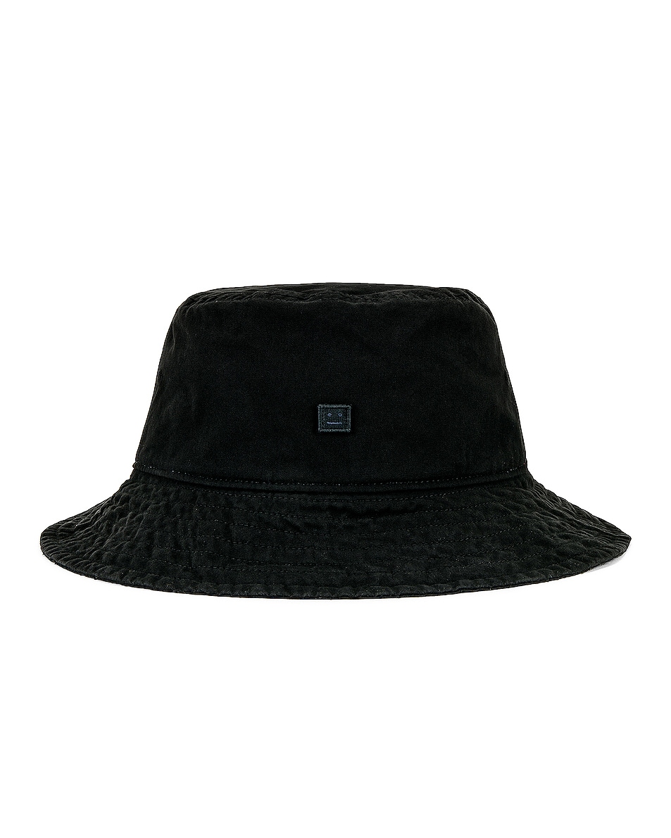 Image 1 of Acne Studios Face Bucket Hat in Black