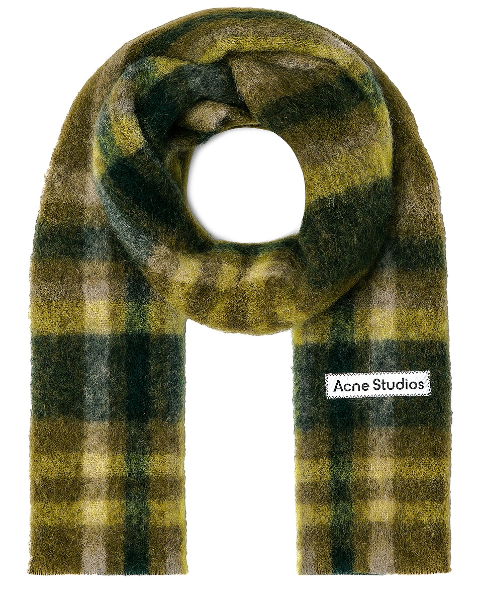 Image 1 of Acne Studios Scarf in Khaki Green & Forest Green