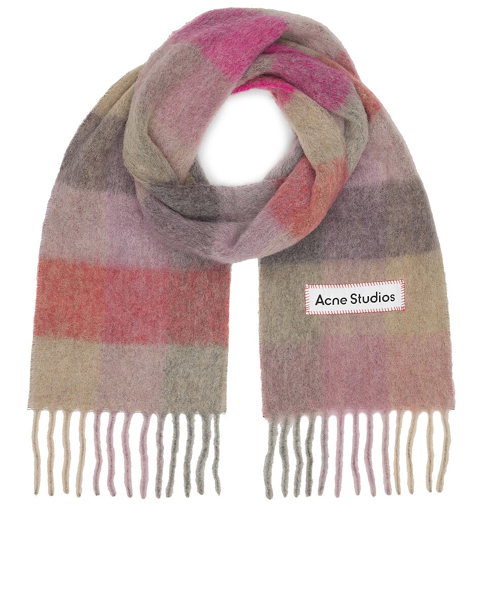Image 1 of Acne Studios Scarf in Fuchsia, Lilac, & Pink