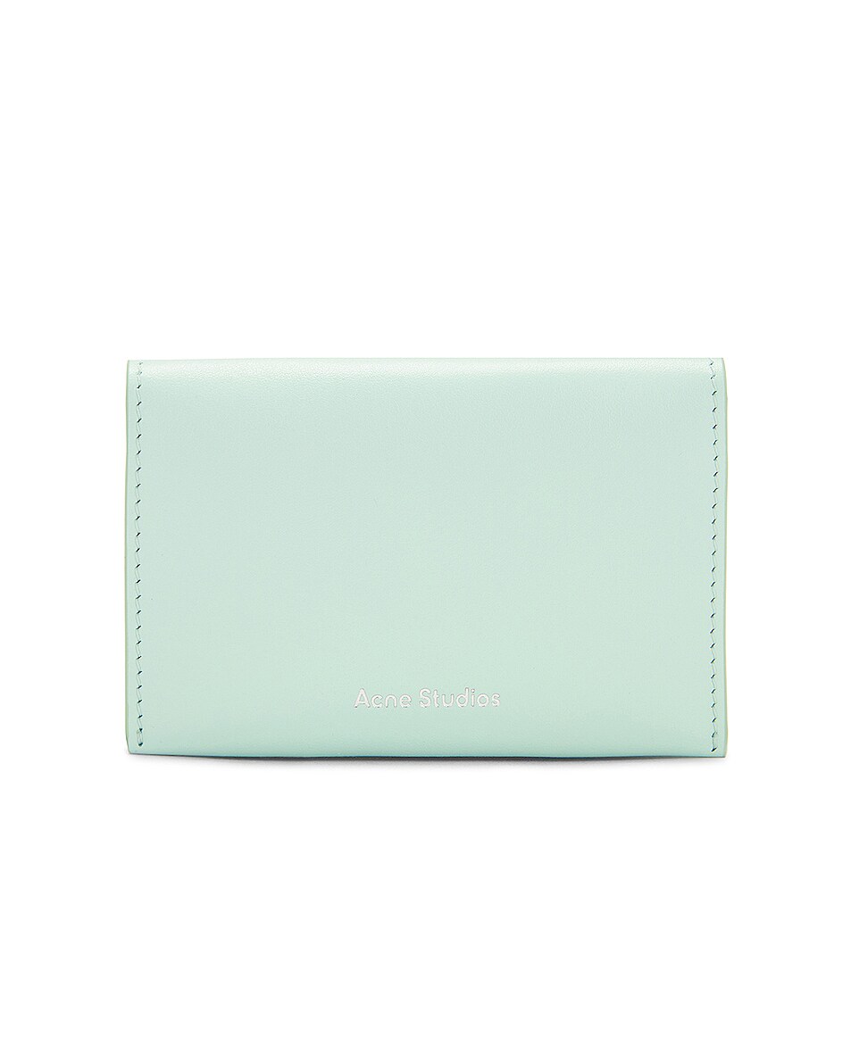 Image 1 of Acne Studios Small Leather Wallet in Pastel Green