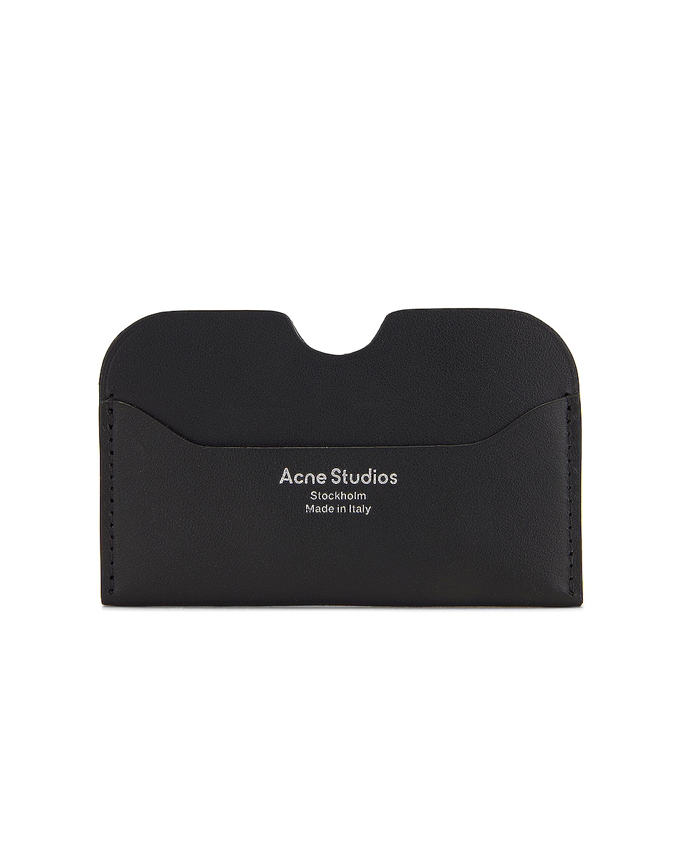 Image 1 of Acne Studios Leather Card Holder in Black
