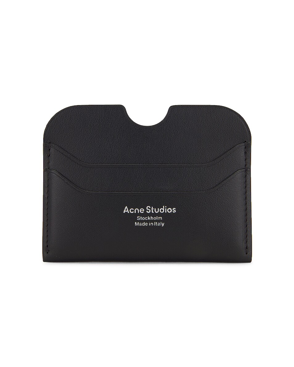 Image 1 of Acne Studios Leather Card Holder in Black