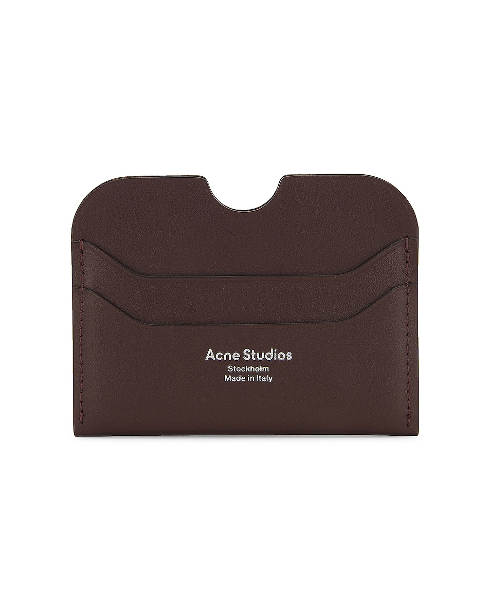 Image 1 of Acne Studios Leather Card Holder in Dark Brown