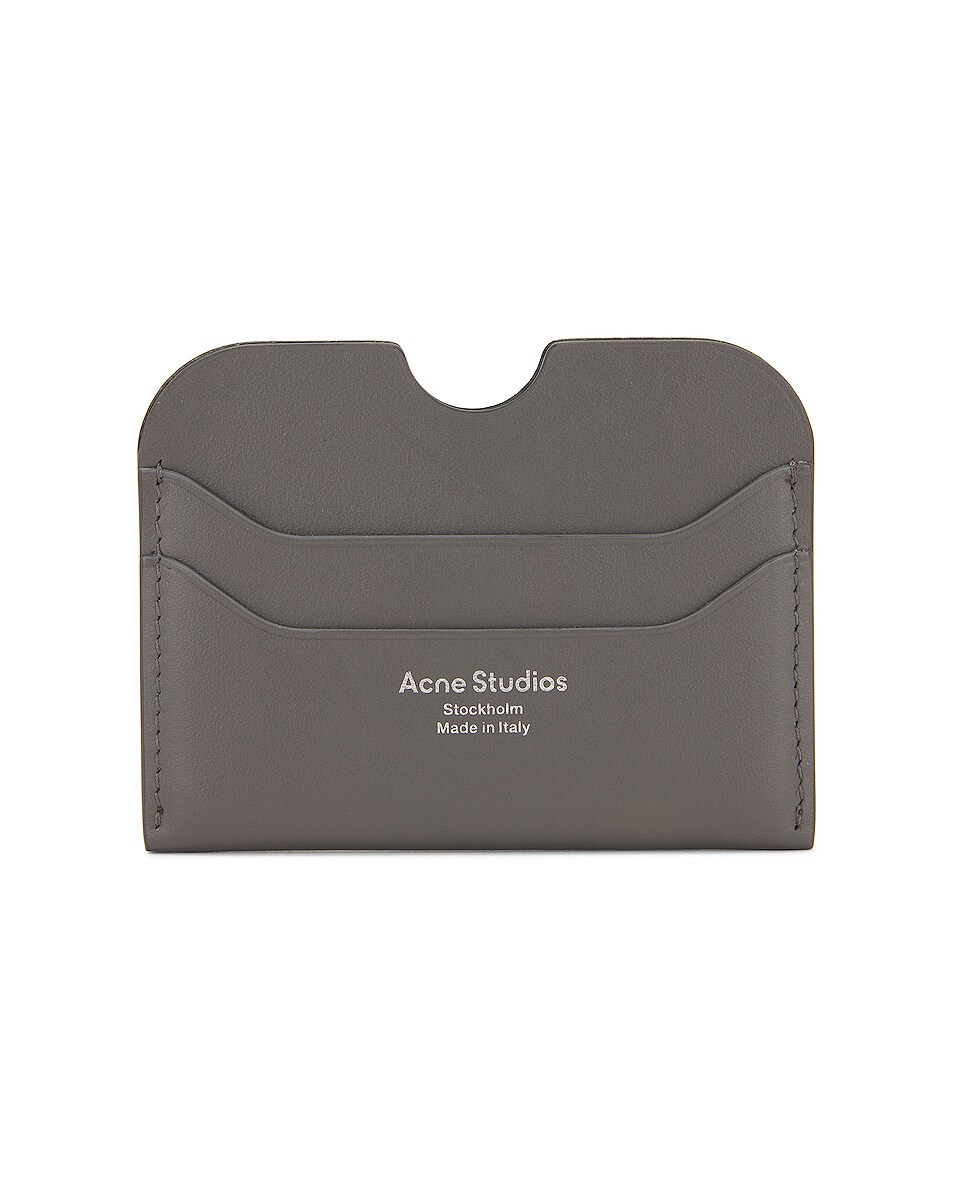 Image 1 of Acne Studios Leather Card Holder in Dark Grey