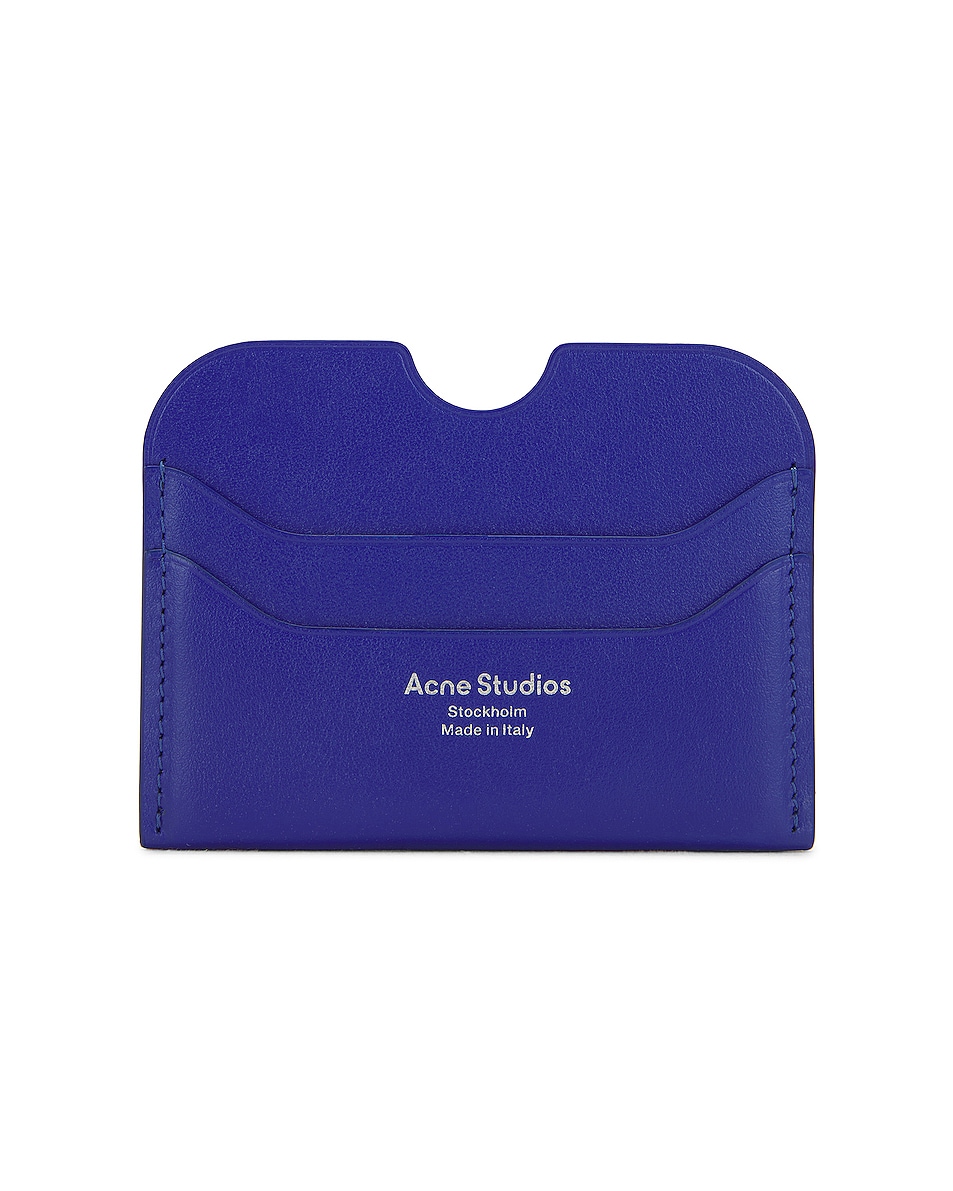 Image 1 of Acne Studios Leather Card Holder in Blue