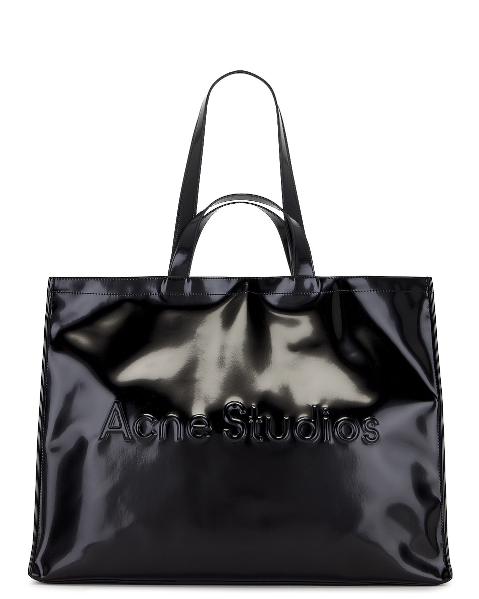 Acne Studios Logo Shopper Bag in Black | FWRD