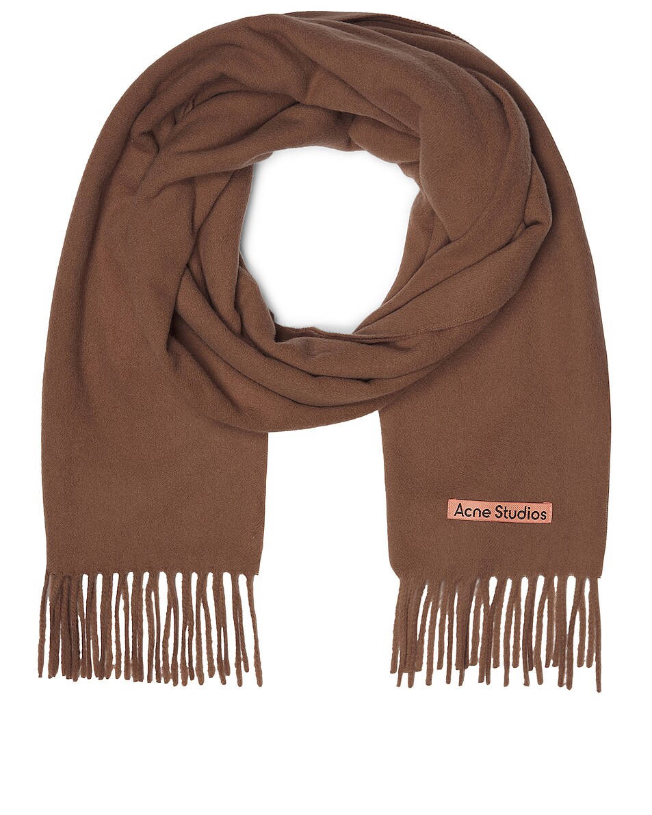 Image 1 of Acne Studios Solid Scarf in Caramel Brown